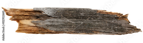 Old Wood plank, isolated on white background 