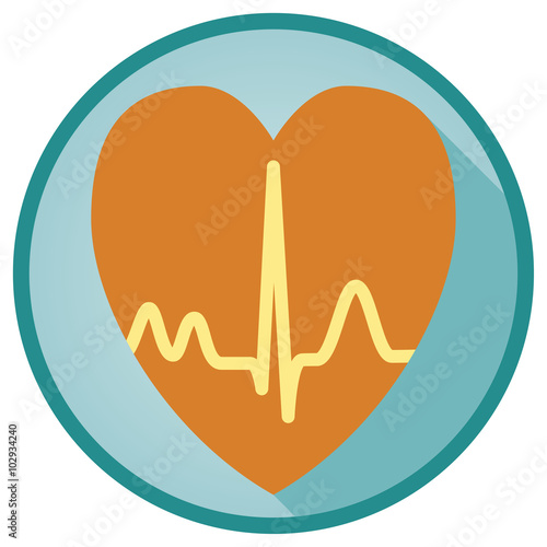 Tapety artystyczne ECG flat vector icon