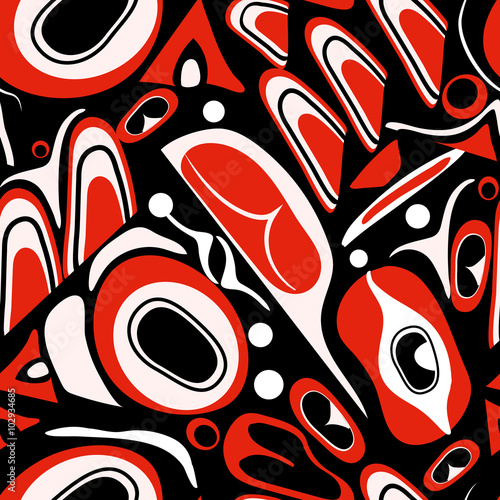 Canvas Print abstract red background native north american