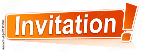 invitation sur étiquette orange