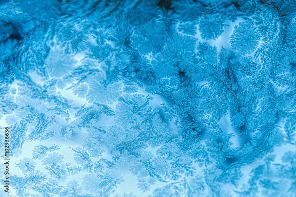 Fototapeta premium Frosty pattern on glass