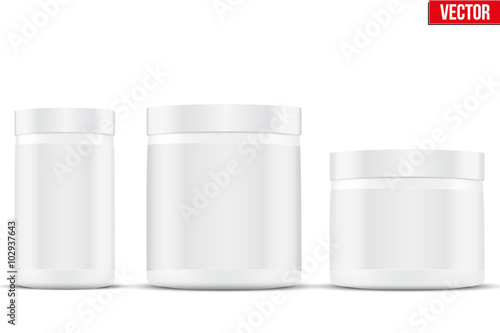 Mockup Sport Nutrition Container. Whey Protein and Gainer. 