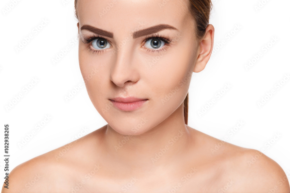 The beautiful face of young woman with cleanf fresh skin The beautiful face of young woman with cleanf fresh skin
