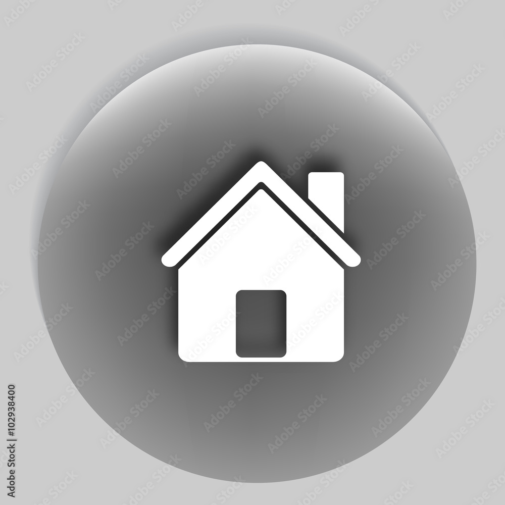 Flat paper cut style icon of house Flat paper cut style icon of house