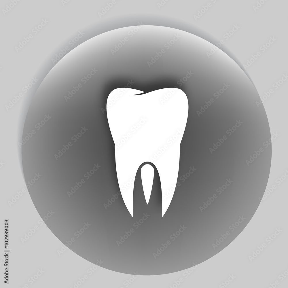 Flat paper cut style icon of tooth. Dentistry symbol Flat paper cut style icon of tooth. Dentistry symbol