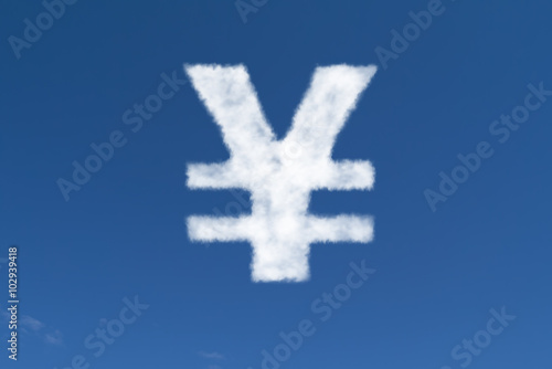Chinese Yuan Symbol in the form of a Cloud
