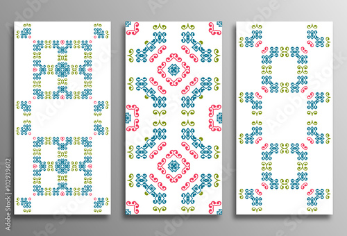 Set Vintage universal different seamless eastern Patterns
