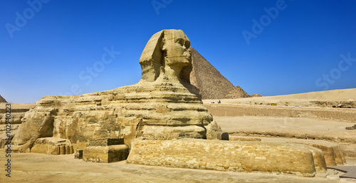 Egypt. Cairo - Giza. The Sphinx. The Pyramid Fields from Giza to Dahshur is on UNESCO World Heritage List