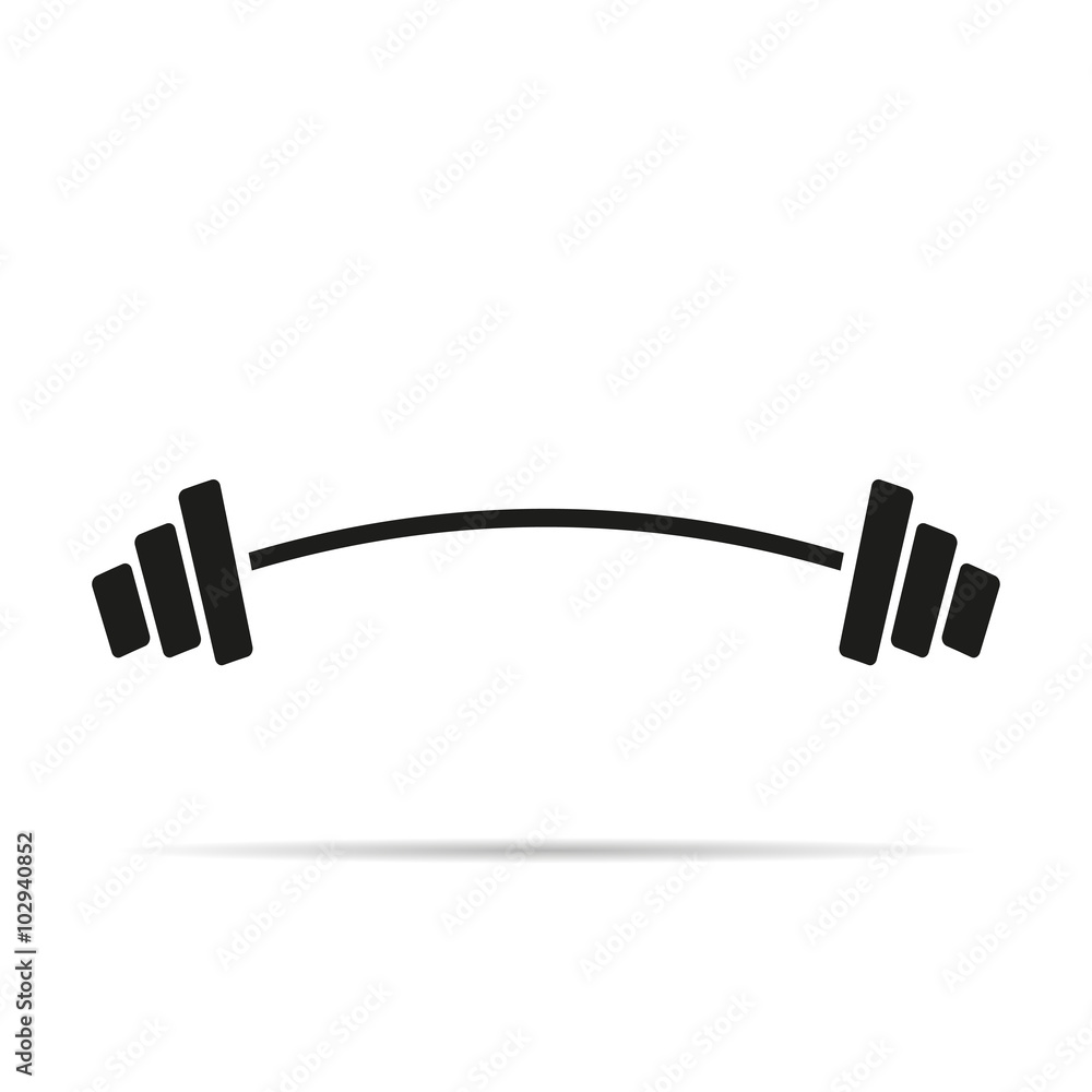barbell icon flat design on white background barbell icon flat design on white background