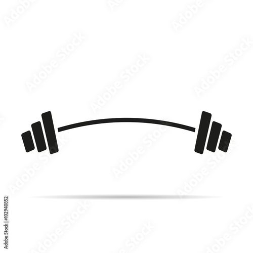 barbell icon flat design on white background