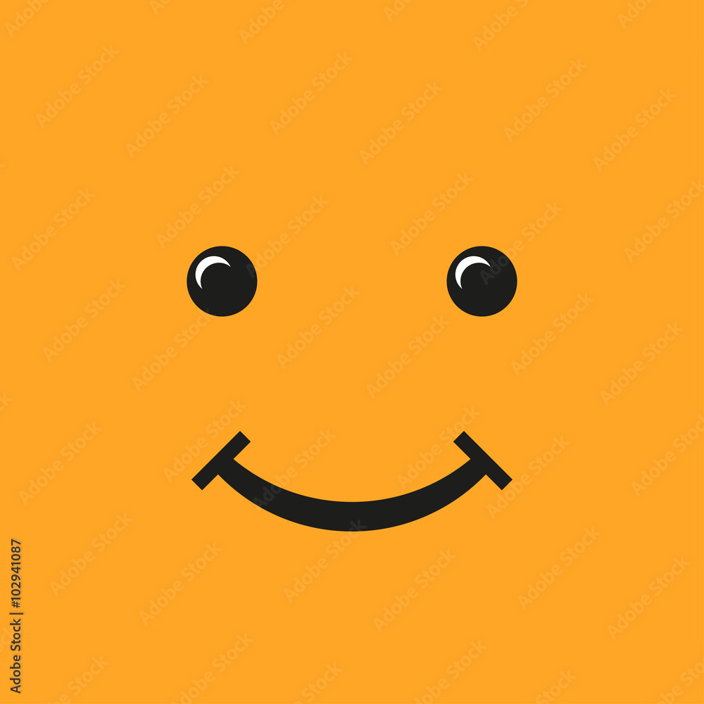 Smiley flat style on a yellow background Smiley flat style on a yellow background