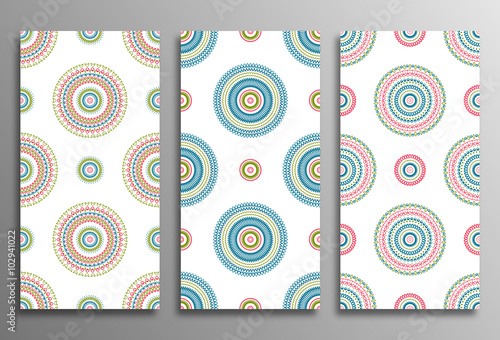 Set vintage universal different seamless eastern patterns