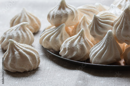 Meringue. Selective focus.