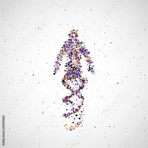 Futuristic model man of dna