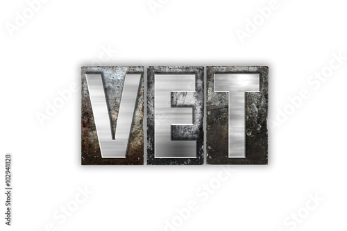 Vet Concept Isolated Metal Letterpress Type