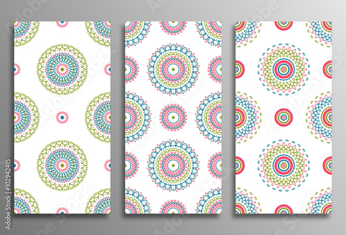 Set vintage universal different seamless eastern patterns