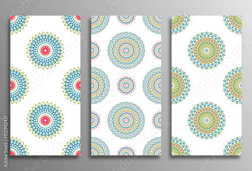 Set vintage universal different seamless eastern patterns