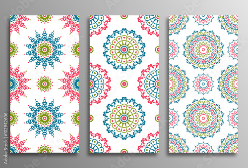 Set vintage universal different seamless eastern patterns