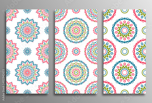 Set vintage universal different seamless eastern patterns