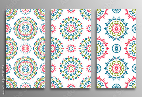 Set vintage universal different seamless eastern patterns