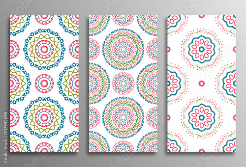 Set vintage universal different seamless eastern patterns
