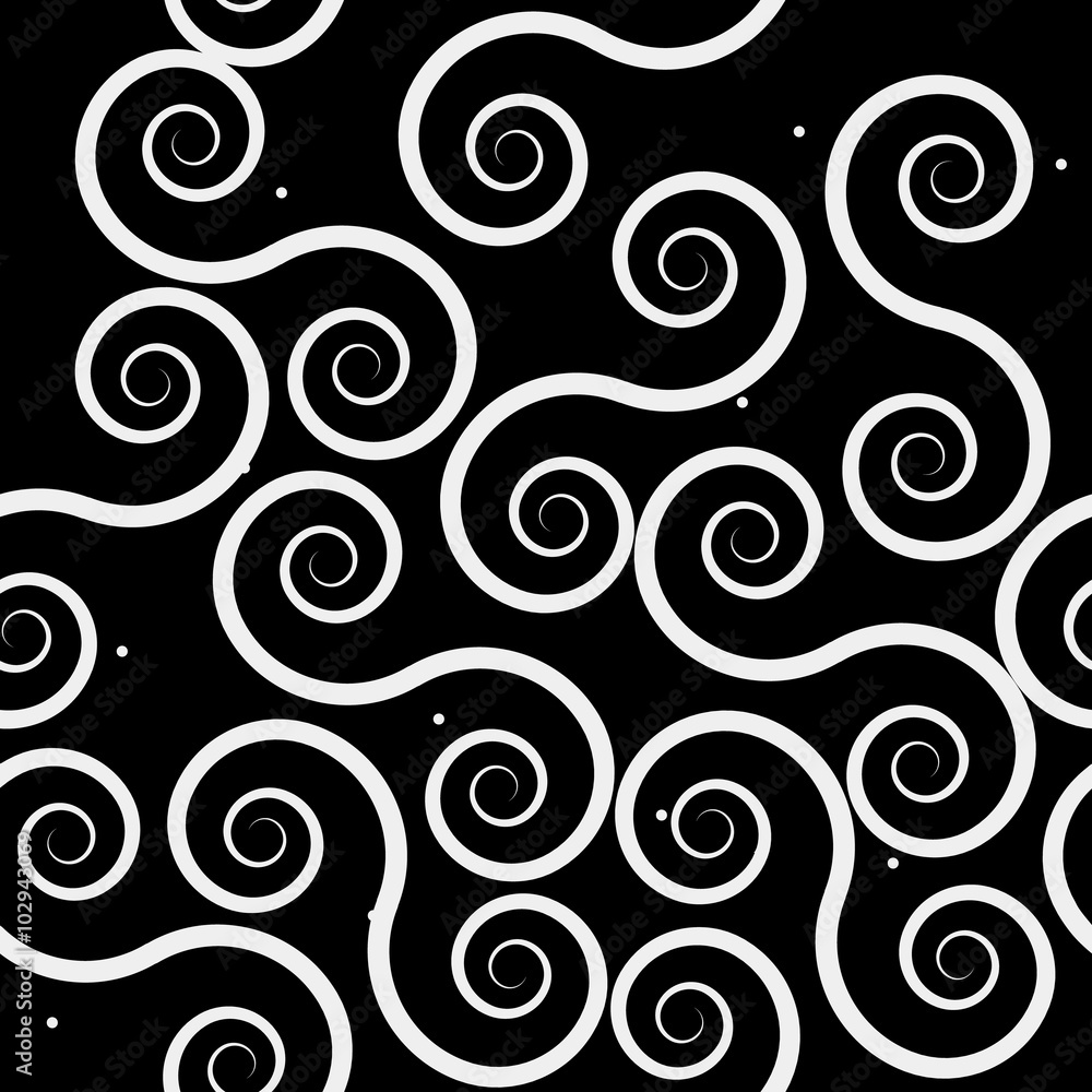 Fototapeta premium Geometryczny prosty czarno-biały minimalistyczny wzór, zakrzywione linie. Może służyć jako tapeta, tło lub tekstura.
