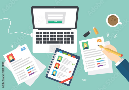 Office Human Resource Development Desk illustration