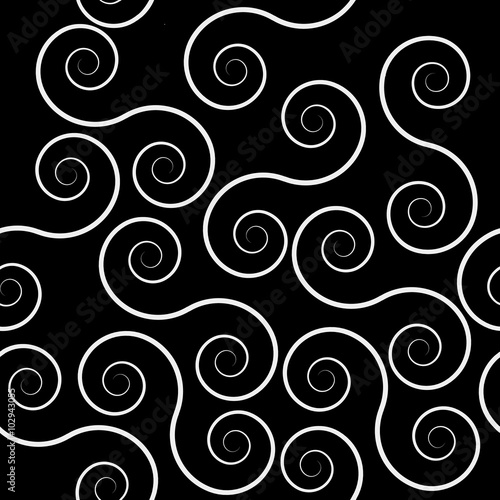Geometric simple black and white minimalistic pattern  curved lines. Can be used as wallpaper  background or texture.