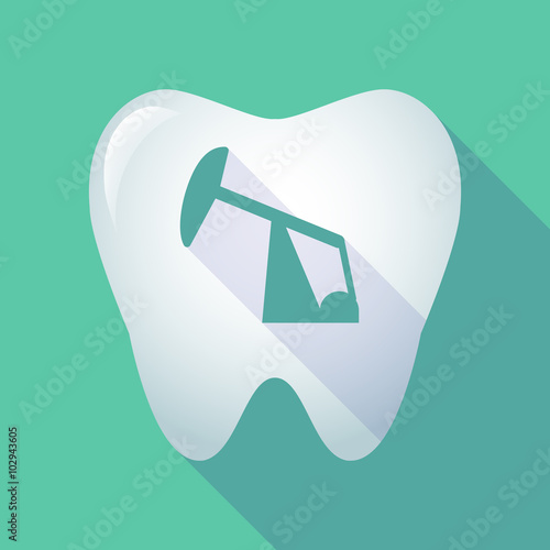 long shadow tooth icon with a horsehead pump