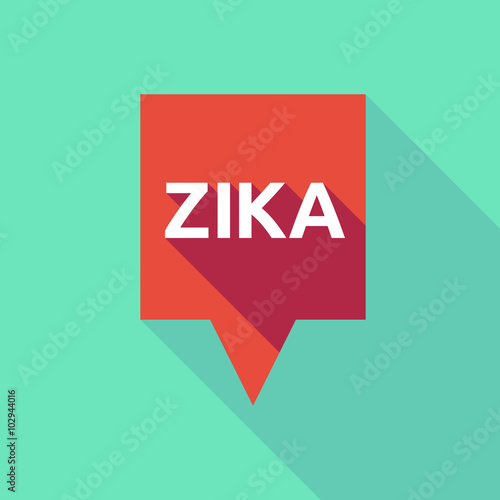 Illustration of the word "Zika"   in a long shadow tooltip
