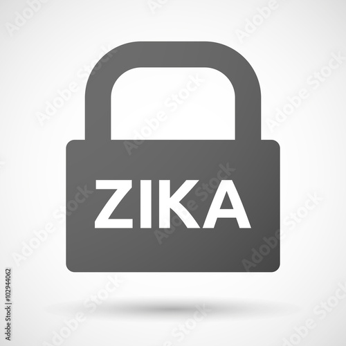 Illustration of the word "Zika" in a lock icon