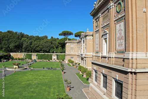 View of the Vatican museum garden. Rome, Italy, Europe