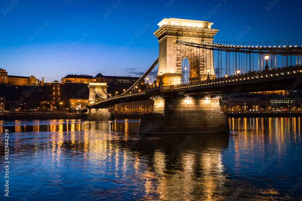 Obraz premium Chain bridge in Budapest, Hungary, Europe.