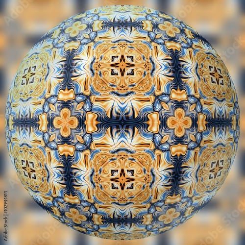 Abstract decorative sphere, ball - kaleidoscope pattern 