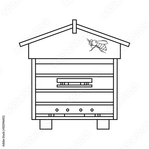 bee beehive outline 