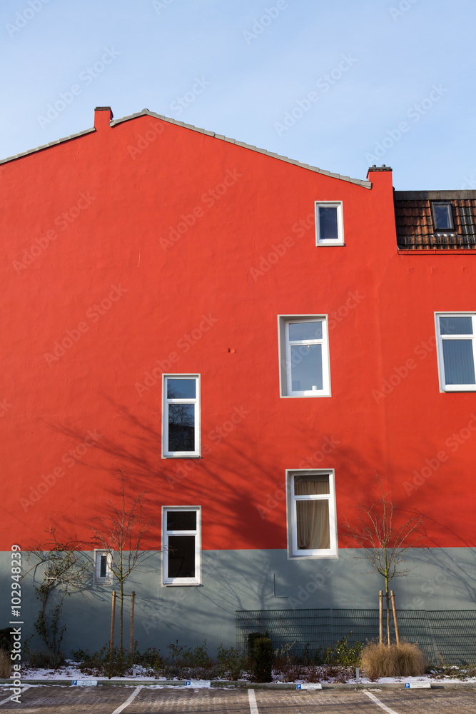rote Hauswand