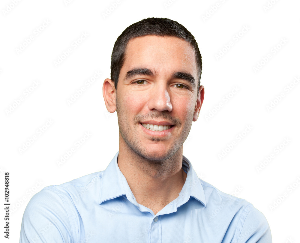 Close up of a satisfied young man Close up of a satisfied young man