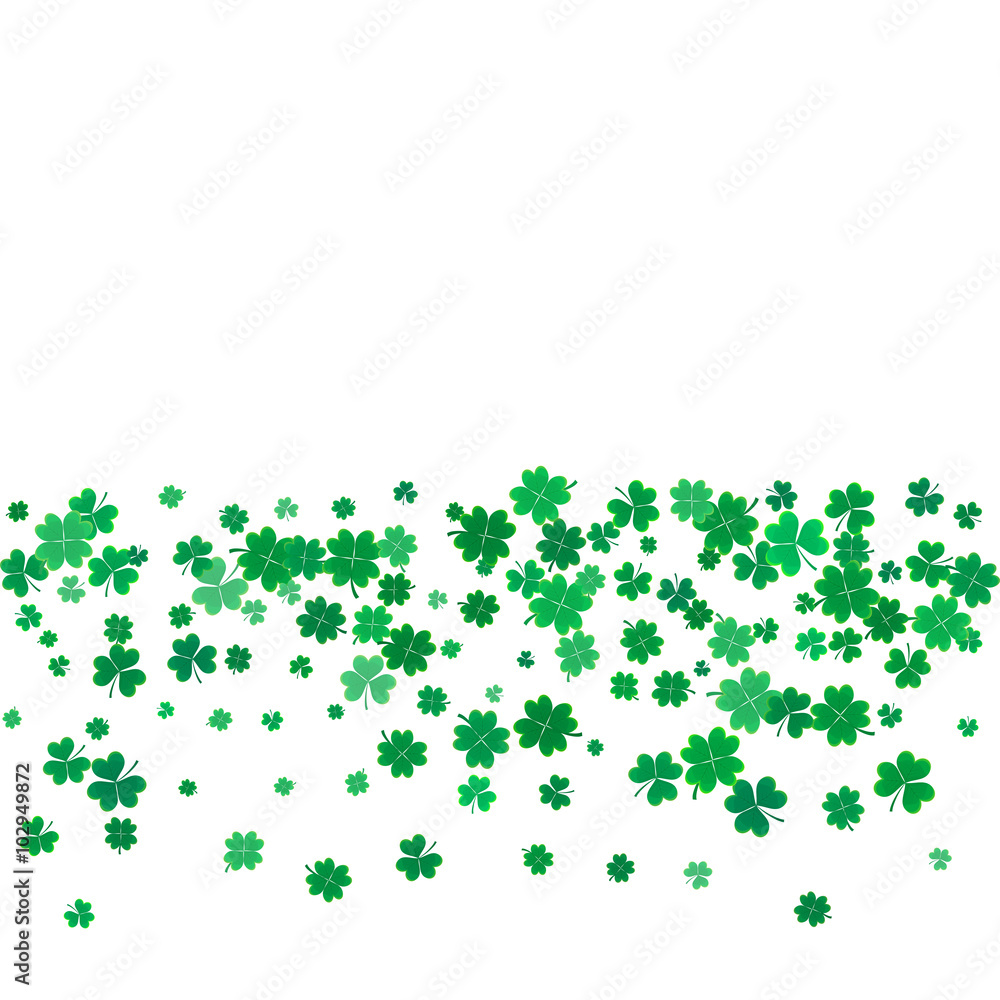 St. Patricks day background with flying clovers. St. Patricks day background with flying clovers.