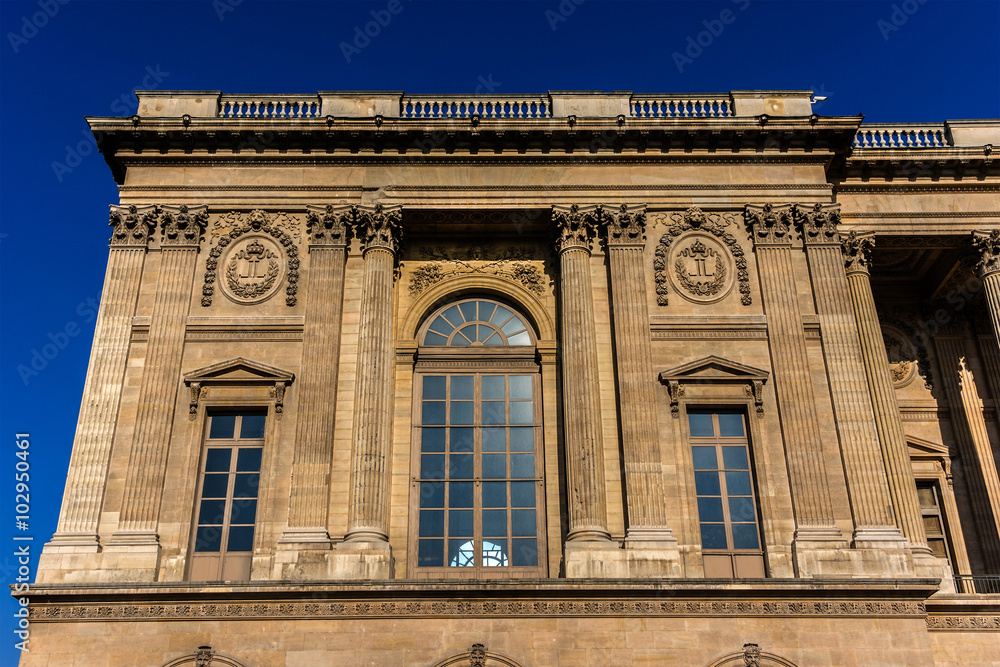 View of Louvre Museum from Place du Louvre. Paris. France.