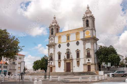 View of the landmark church of Carmo located in Faro, Portugal.