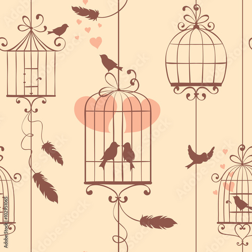 Seamless background on the theme of wedding, love and family