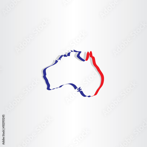 australia stylized map icon vector symbol