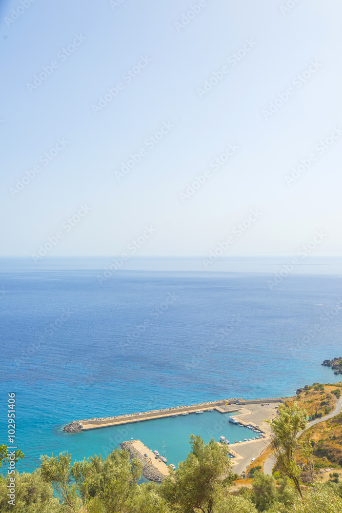 Plakias ferry harbour in Crete, Greece Plakias ferry harbour in Crete, Greece