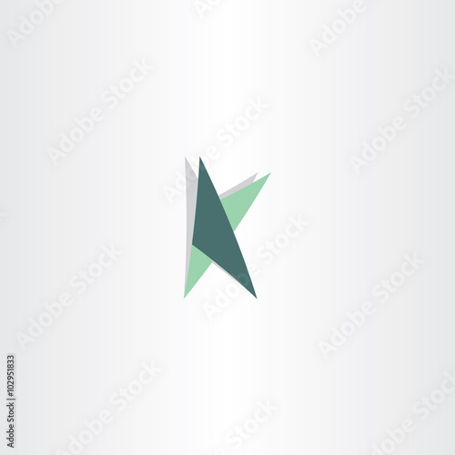 letter k logotype with triangles vector icon