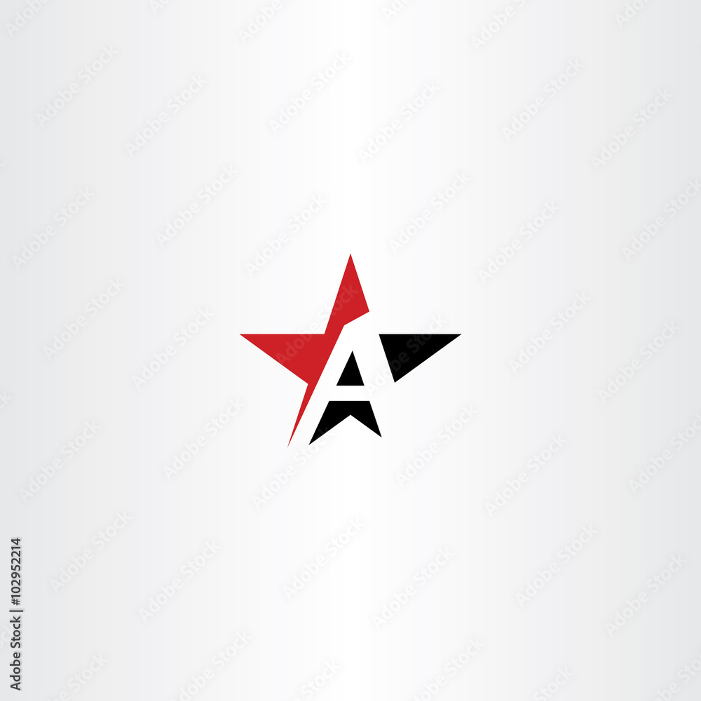 red black star letter a logo vector icon red black star letter a logo vector icon