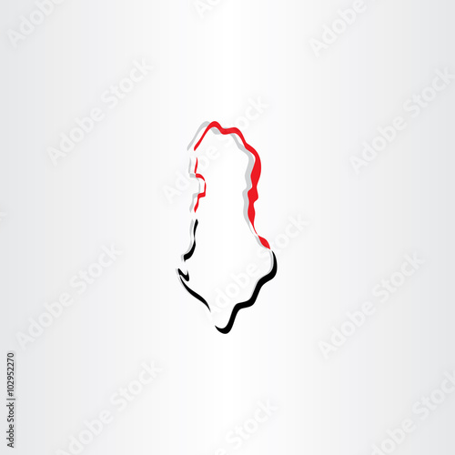 stylized albania map vector icon