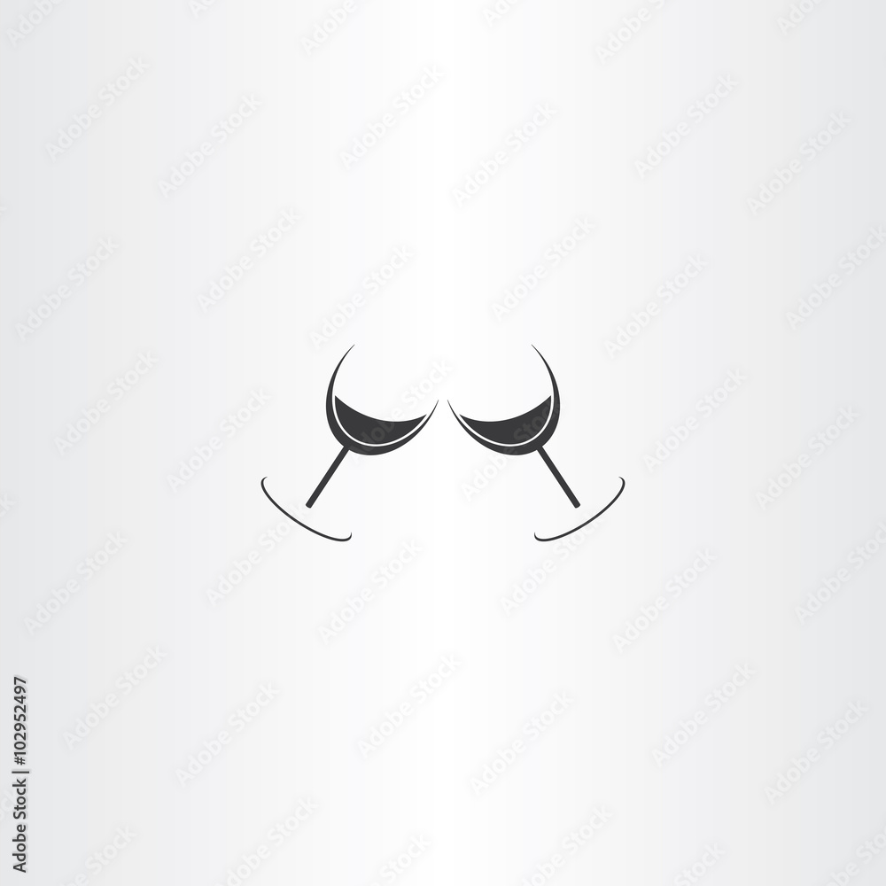 wine glasses cheers vector logo icon Stock Vector | Adobe Stock