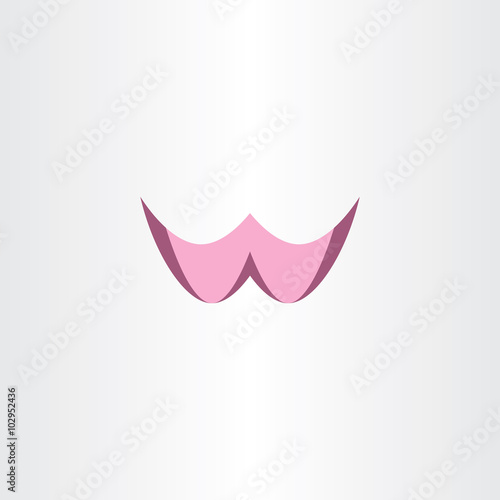 w letter pink purple sign vector icon