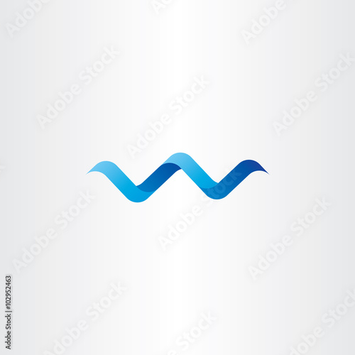 water wave spiral letter w vector logo icon
