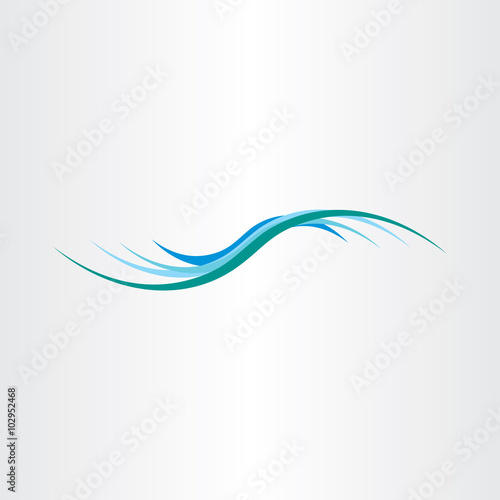 water wave vector element design icon